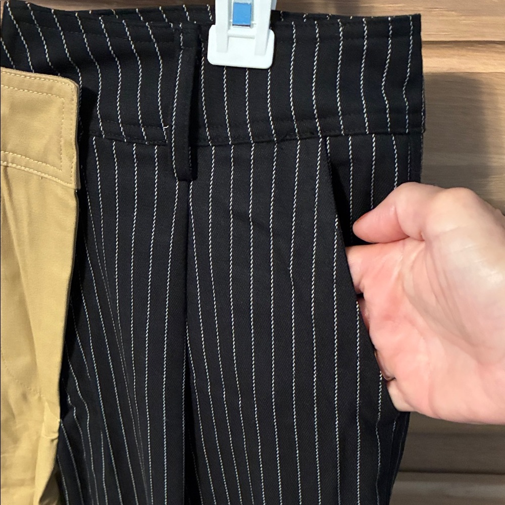 Choosy Day and Night Tan Cargo Pants and Black Pinstripe Pants Preppy - Picture 9 of 12